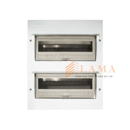 Tủ Điện Âm Tường 20 28 Modules Mặt + Đế Kim Loại NDP128 Nanoco