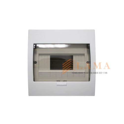 Tủ Điện Âm Tường 4 8 Modules Mặt+Đế Nhựa NDP108P Nanoco