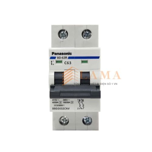 MCB 2p 63a Panasonic Dòng Ngắt 06kA BBD2632CNV